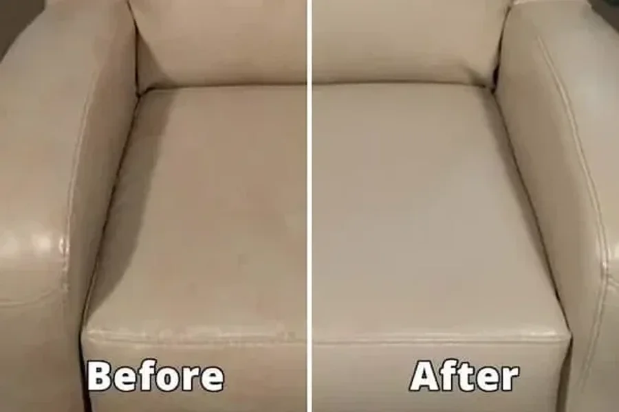 Leather sofa cleaning and conditioning